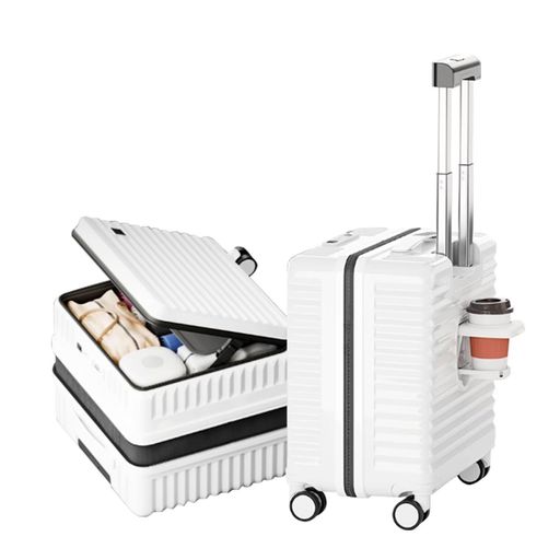 [Nadle]スーツケースキャリーケース機内持ち込みキャリーバッグ大型超軽量耐衝撃多機能フロントオープン携帯スタンドUSBポート付きカップホルダー付き静音360度回転ダブルキャスター大…