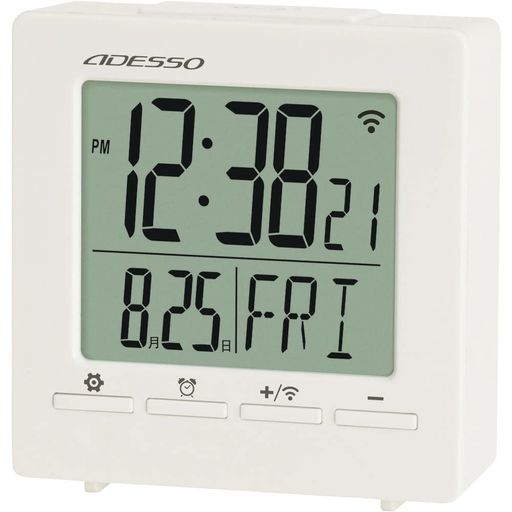 Alessi - ADESSO(アデッソ)目覚まし時計電波デジタルコンパクト目覚ましバックライトスヌーズ機能付きホワイトOG-99WH