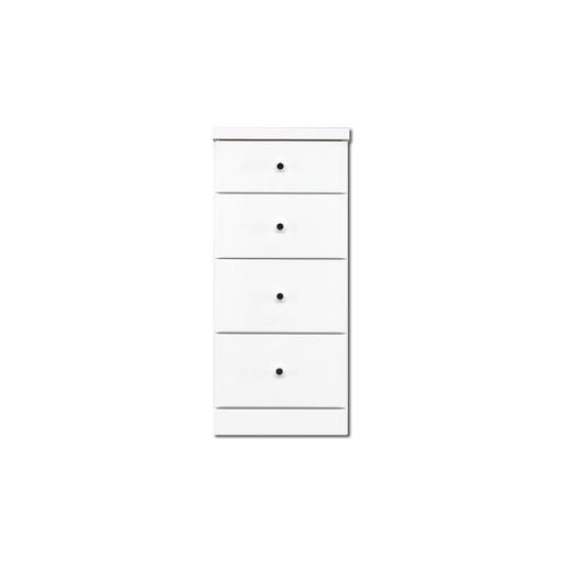 Baby Wardrobes - アルファタカバ限られたすき間を有効活用2.5cm刻み選べる引き出し木製チェスト隙間収納37.5cm幅4段ソピアホワイト(シルバータイプ)