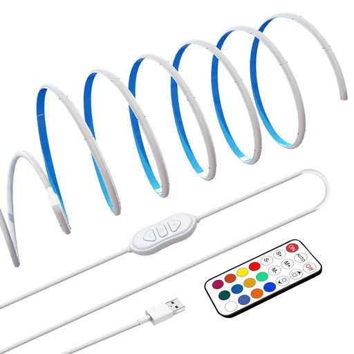 LEKELEDバーライトCOBUSBキッチンフレキシブルテープライトリモコン付き、80cm流れるテープ虹色、複数モード調色、両面テープ配線なしの簡単なインストールキッチン、ワードローブ、キャ…