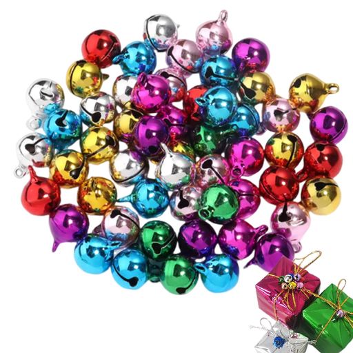 YACHUN鈴すず鈴クリスマス鈴50個セット16mmカラフル鈴可愛いミニベルDIY手芸装飾用飾りベル御守りにアクセサリーパーツ年末の贈り物の日ハンドメイド小物