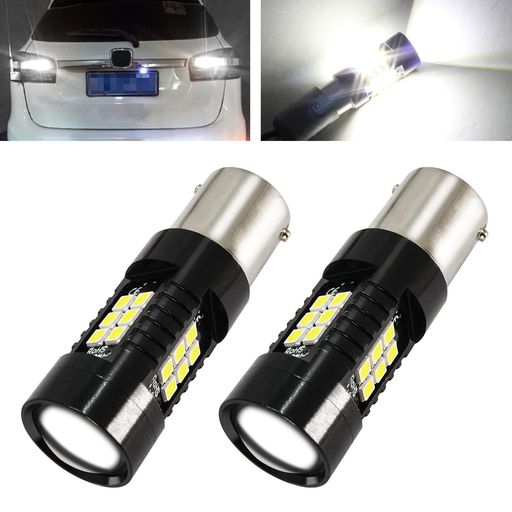 Aoling S25 1157 BAY15D P21/5W LED 超拡散レンズ付き 21連SMD爆光 ホワイト 12V 3...