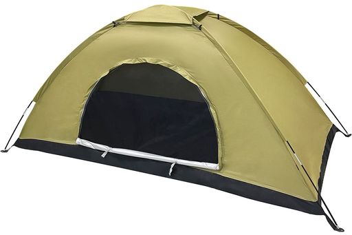 Sutekusコンパクト迷彩柄キャンプテントソロテント小型テント防災緊急アウトドア用品(一人用カーキ)