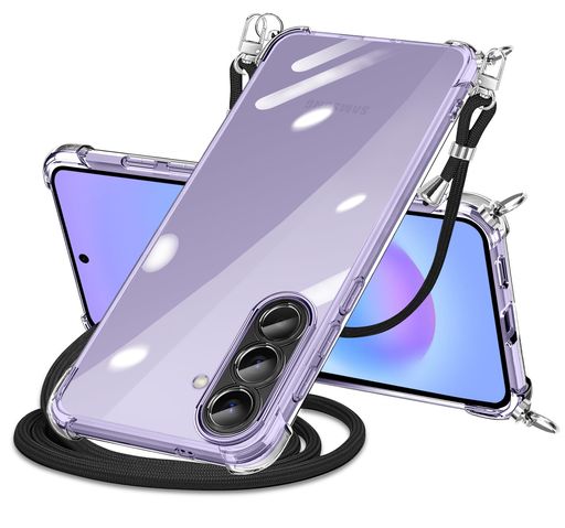 NISIILNG For Galaxy A57 ケース クリア ショルダー galaxy a57 SC-52G SCG38 スマホケース ギャラクシー a57 カバー 肩掛け 斜めかけ 縄掛けケース 透明 TPU 耐衝撃 軽量 紐付き 斜めがけ