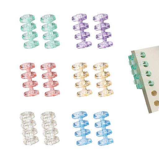 ESJNNK バインダーリング 12個セット 4穴 6色入 穴径15mm リーフバインダーリング ブックリング 取り外し可能 A4 A5 B5製本用とじ具 単語帳 手帳 カレンダー ファイル本製作 資料保存 ファイル…