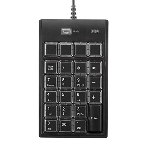 専用ソフトでスタンダード日本語109キーボードの機能を割り付けることができます。 モードを切り替えることにより、4つの割り付け専用キー以外にも、Enterキー以外のすべてのキーに割り付けが可能です。 割り付けた機能はテンキーのメモリーに記憶されているので、一度設定すればドライバの入っていないパソコンでも同じ機能が使えます。 キートップのカバーが外れるので、割り付けた文字のシールなどを貼ることができます。※シールは同梱していません。 デスクトップキーボードと同じ19mmキーピッチを採用しています。
