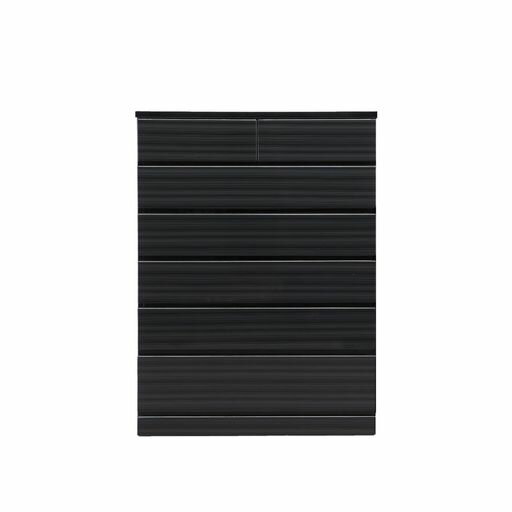 ローチェスト収納タンス幅90x奥行41x高さ124cmブラック462521