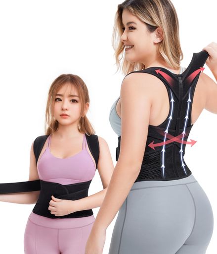 YIMEIER腰用コルセット姿勢ベルト薄型通気性サポーターベルト姿勢女...(4.0)