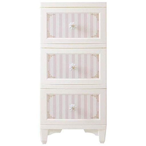Baby Wardrobes - ILC着せ替えできる収納チェストストライプピンク3段ドレスチェンジチェストDPC-03-STPI