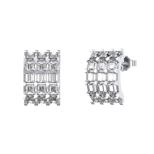 耳环 - Bellitia Jewelry スタッドピアス シルバー925 アールデコ風 ステイトメント ジルコニア パヴェ クリスタル キラキラ レディース プレゼント