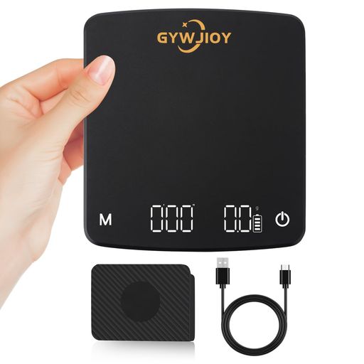 Kitchen Scales - Gywjioyタイマー付きコーヒースケール、2kg/0.1g、高精度のエスプレッソと注ぐコーヒー用、高精度小型多機能デジタルキッチンフードスケール(英語取扱説明書)