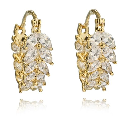 VICAKER Zirconia Ring Flower Cute Simple Design Sparkling Fashion Earrings for Women Popular Hypoallergenic Ring Earrings 18k Gold Earrings Women Earrings