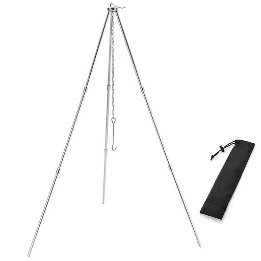 调理器具, BBQ用品 - 焚き火台トライポッド焚火缶高さ調節可能安定性高いコンパクト軽量焚き火キャンプアウトドア用収納バッグ付き
