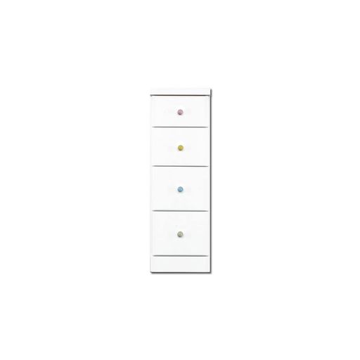 Baby Wardrobes - アルファタカバ限られたすき間を有効活用2.5cm刻み選べる引き出し木製チェスト隙間収納27.5cm幅4段ソピアホワイト(パステルタイプ)