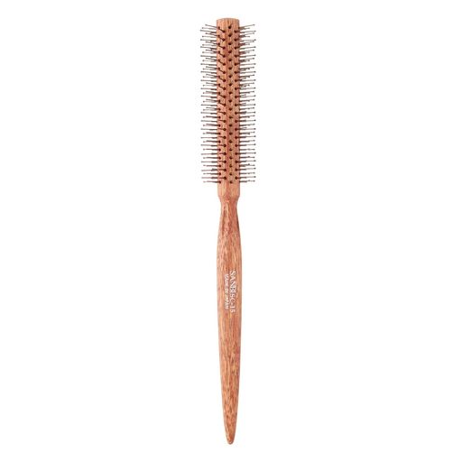 ブロースタイリングに便利 柄:天然木(すべり止め塗装) 毛:ナイロン 全長 219mm 日本製