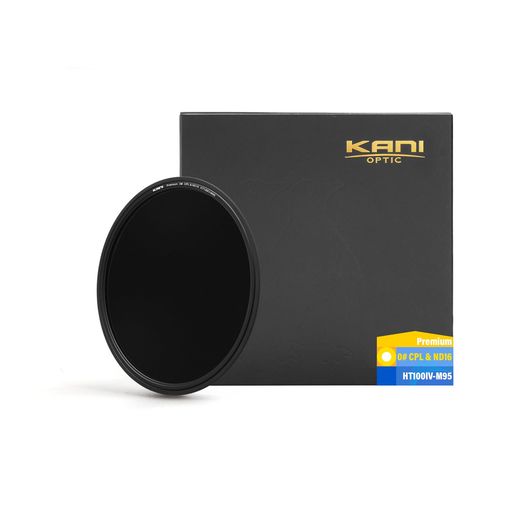 KANI 100mmフィルターホルダー「HT100 IV」対応のマグネット式CPL &amp; NDフィルター 商品名称: Magnetic Premium CPL 0# &amp; ND16 HT100IV-M95 (品番: K24076) 外形寸法: φ104.5mm, 厚み3.5mm / 本体重量: 約32g 対応アダプターリング: HT100 IV-S82-M95 マグネットアダプターリング (HT100 IV専用) 付属品: 収納ケース ※従来のフィルターホルダー (HT100 III / HT100 II)ではご利用できません