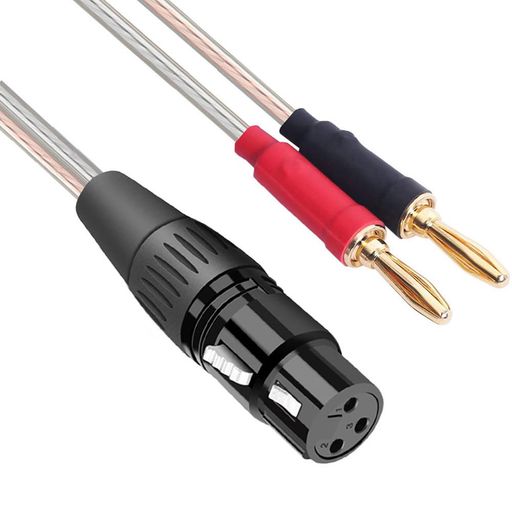 xlr to banana : XLRプラグと banana plug ケーブルです。XLRキャノンを持つ機器の接続に最適な延長ケーブルです。マイクロホン、ミキサー、パワーアンプなどの接続に最適なキャノンケーブルです。マイクやスピーカー、各種音響機器などの接続ケーブルケーブルです。パワード・サブウーハのミニXLR出力に接続できます 無酸素銅線材(Oxygen-free copper)を採用して、信号を高速安定伝送することを確保できて、高音質も確保しています。スタジオ・PA・設備工事など幅広くお使いいただけます。ケーブルも柔らかく使いやすいです。銅線を採用するから、シールドの効果がよくて、干渉防止も強いです 銀メッキ処理を施したXLRステレオキャノンコネクター(メス)とバナナ(オス)プラグを採用し、さびに強く、経年変化による信号劣化の心配が少ない、信号のパフォーマンスを向上させます。銀メッキ処理を施したのXLRキャノンジャックを採用し、伝送ロスを最小限に抑えます 長さ:1メートル このXLR(メス端子)プラグ- バナナ (ピン端子)プラグコネクター変換ケーブルは3ヶ月の保証を提供しています。