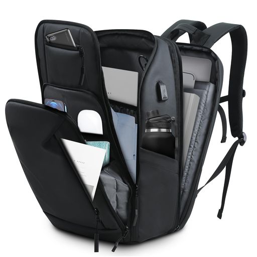 [KINGSLONG]リュックビジネスリュックメンズバックパックリュックサック27-40L大容量3wayマチ拡張17.3インチPC収納USB充電ポート盗難防止撥水衝撃通勤出張通学旅行機内持ち込みおしゃれ