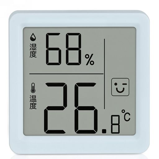 温湿度計おしゃれ小型高精度フルHD省電力温度計湿度計デジタル顔マーク貼り付け・立て室内温度計ハムス..