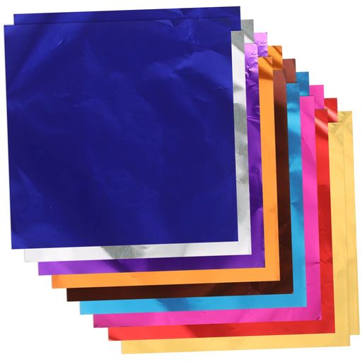 HOLIDYOYO200個カラフルアルミ箔キャンディーラッパー8x8Cmチョコレートキャラメル包装用多用途ラッピングペーパーパーティーや手作りお菓子に最適