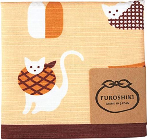 Miyamoto-Towel宮本 風呂敷 日本製 お弁当 クロス 綿 おかみさん 小風呂敷 猫 約50x50cm 30044風呂敷猫