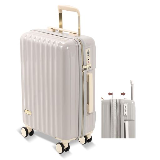 [Spyplan]スーツケース機内持ち込み拡張機能付き超軽量大容量キャリーケース可愛いキャリーバッグ大型耐衝撃ジッパータイプ静音ダブルキャスター360度回転TSAロック搭載人気旅行ビジネス…