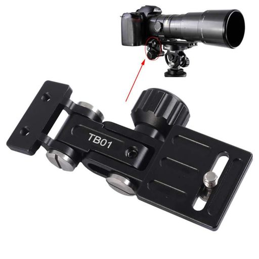 Camera Accessories - iShootオールメタル格納式ロングフォーカスレンズサポートスタンド、折りたたみ式望遠ズームレンズブラケットカメラホルダーバヨネットプロテクター1/4”ネジ付きIS-TB01