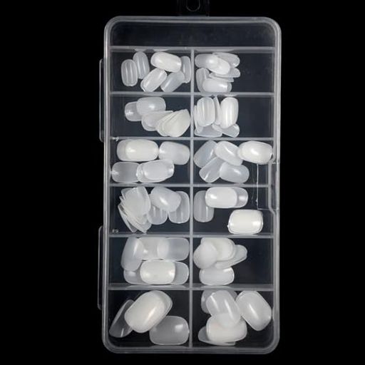 Nail - PAVIKEネイルチップ(120枚セット10サイズ)小学生子供ショート小さい爪用つけ爪女の子人気DIYネイル用品収納ケース付ホワイト