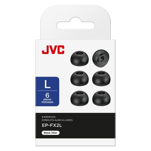JVCケンウッド JVC EP-FX2L-B 交換用イヤーピース シリコン 6個入り Lサイズ ブラック