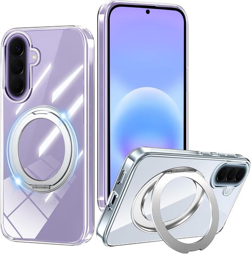 NISIILNG For Galaxy A57 5G ケース SC-52G SCG38 ケース クリア リング 360°回転スタンド機能 galaxy a57 スマホケース 耐衝撃 ギャラクシー a57 カバー 透明 薄型 軽量 TPU 車載ホルダー