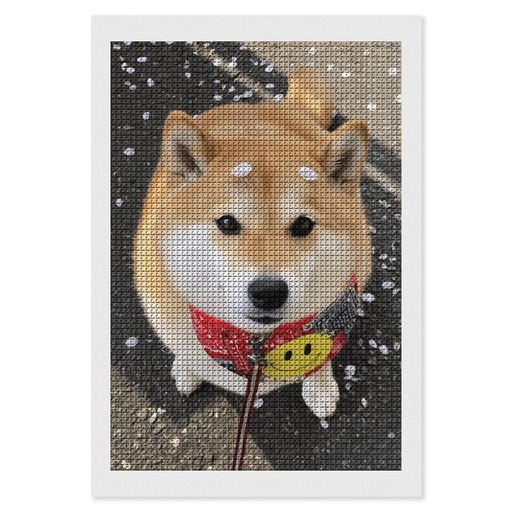 柴犬 可愛 小動物 アニメです ダイヤモンドアート ダイヤモンドアート キット 全面貼 ダイヤモンドアート スクエア DIY 手芸 刺しゅうキット 芸術品 装飾(四角いビーズ)
