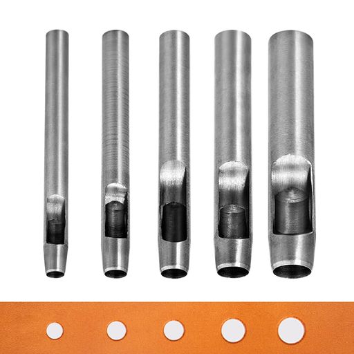 【サイズ】ポンチ/穴径:6mm、8mm、10mm、12mm、15mm。5種類の規格があり、さまざまなニーズに満足できます。 【材質】強靭な炭素鋼材を採用し、パンチング時の貫通力が強く、鋭利なホールヘッドは素早く革を打ち抜くことができ、表面は防錆処理で作られ、耐用年数が長い。 【操作方法】穴あけポンチの操作は簡単で、ポンチを垂直に革にあてて、ハンマーでたたくだけ。暖かいリマインダーは、錆から製品を防ぐために、表面は防錆油の層でコーティングされ、使用前にきれいに拭いてください、使用後に製品の寿命を延ばすために防錆油の層でコーティングすることができる。 【範囲】穴あけは非常に実用的な革パンチツールであり、異なるサイズは、ベルト、ストラップ、布、紙、バッグ、財布の革などに使用することができます。 【使いやすい】このパンチングツールセットはとても使いやすく、様々なサイズがあり、滑り止めの表面デザインにより、握りやすく使いやすくなっています。