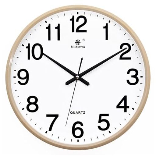 壁掛け時計掛け時計シンプルクオーツ静音連続秒針壁掛け時計アナログ非電波フラットフェイス直径28cm11インチ(ゴールド)