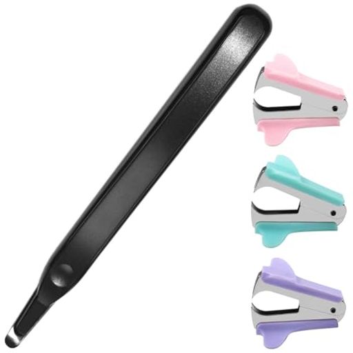 GOLDDEER4個パックホチキスリムーバーカラーミニホッチキスリムーバーステープラー取り外し工具平針外..