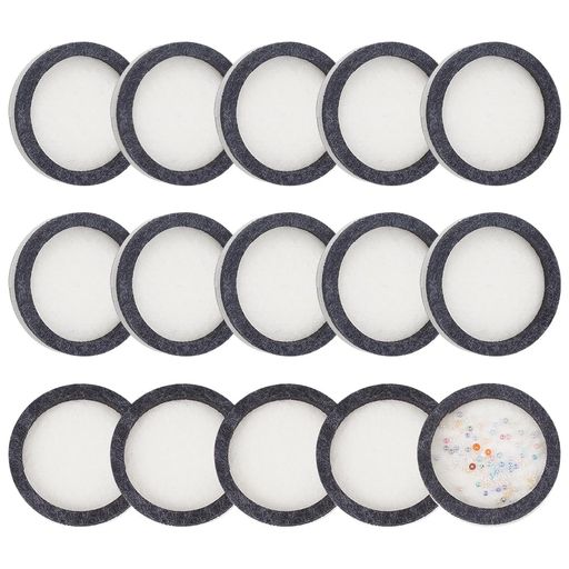 BENECREAT15個フェルトビーズデザインボードラウンド直径約4.9cmジュエリー作り用のトレイビーズトレイ丸いマットジュエリー製作ダークグレー
