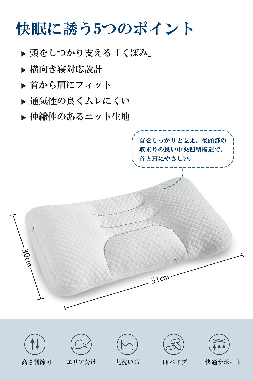 【理学療法士監修】枕 パイプ枕 2種類パイプ枕 TPEジェル枕 TPE×ファイバー枕 高さ調整可能 首・肩フィット 横向き寝 仰向け寝 寝返りサポート 洗える 安眠枕 横向き寝 まくら ホース枕 抗菌 防臭 防ダニ 通気性 プレゼント (3)