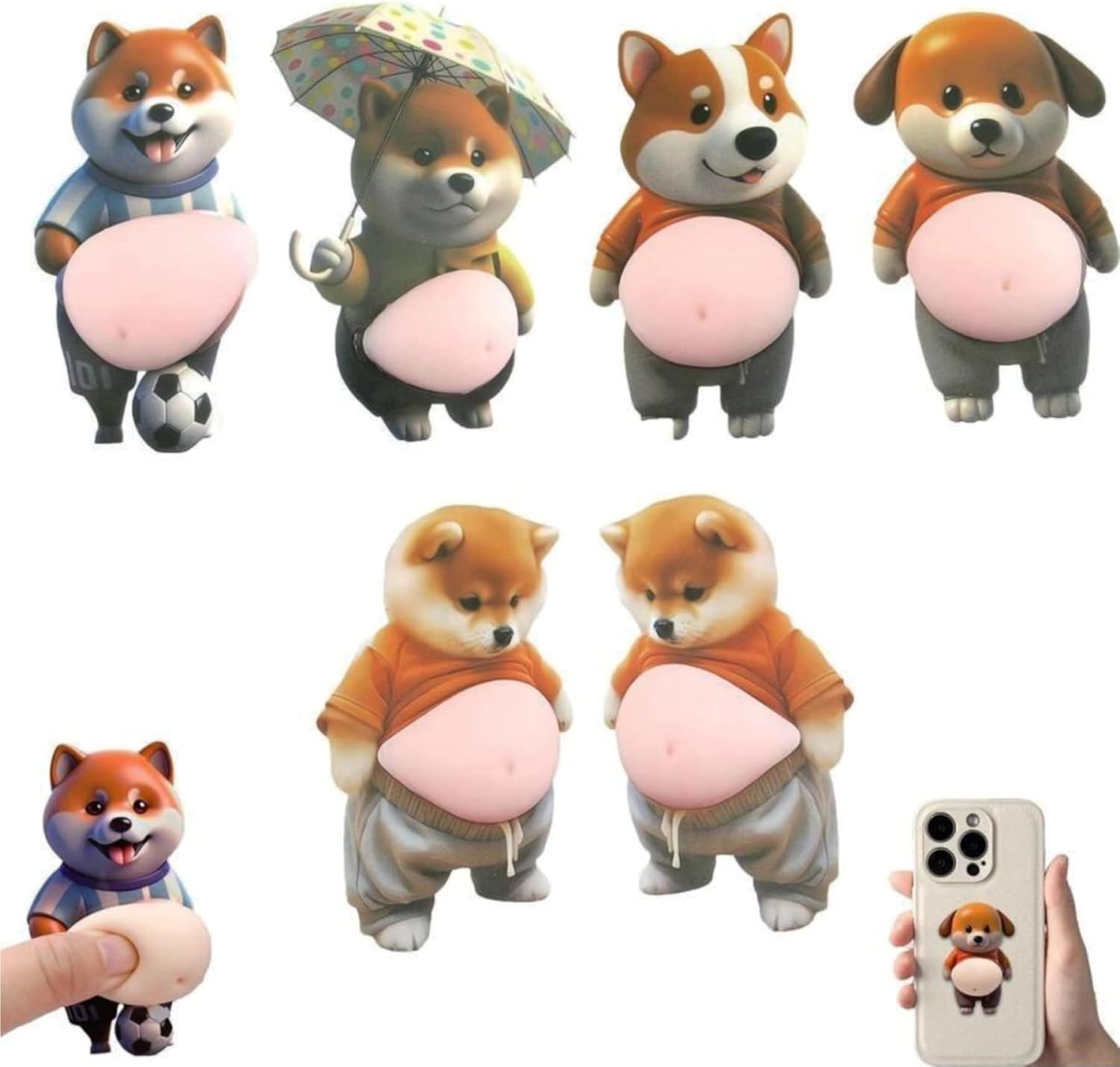 Rakuten - デブ犬 ぷにぷにシール 3D柔らかいお腹 ぷくぷくシール 柴犬ステッカー 3Dソフト腹付 携帯電話飾り用 手帳用 日記帳用 手芸 ストレス解消おもちゃ 柴犬デザイン クッションステッカー ぷっくりお腹 癒しグッズ 自動車アクセサリー 冷蔵庫マグネット