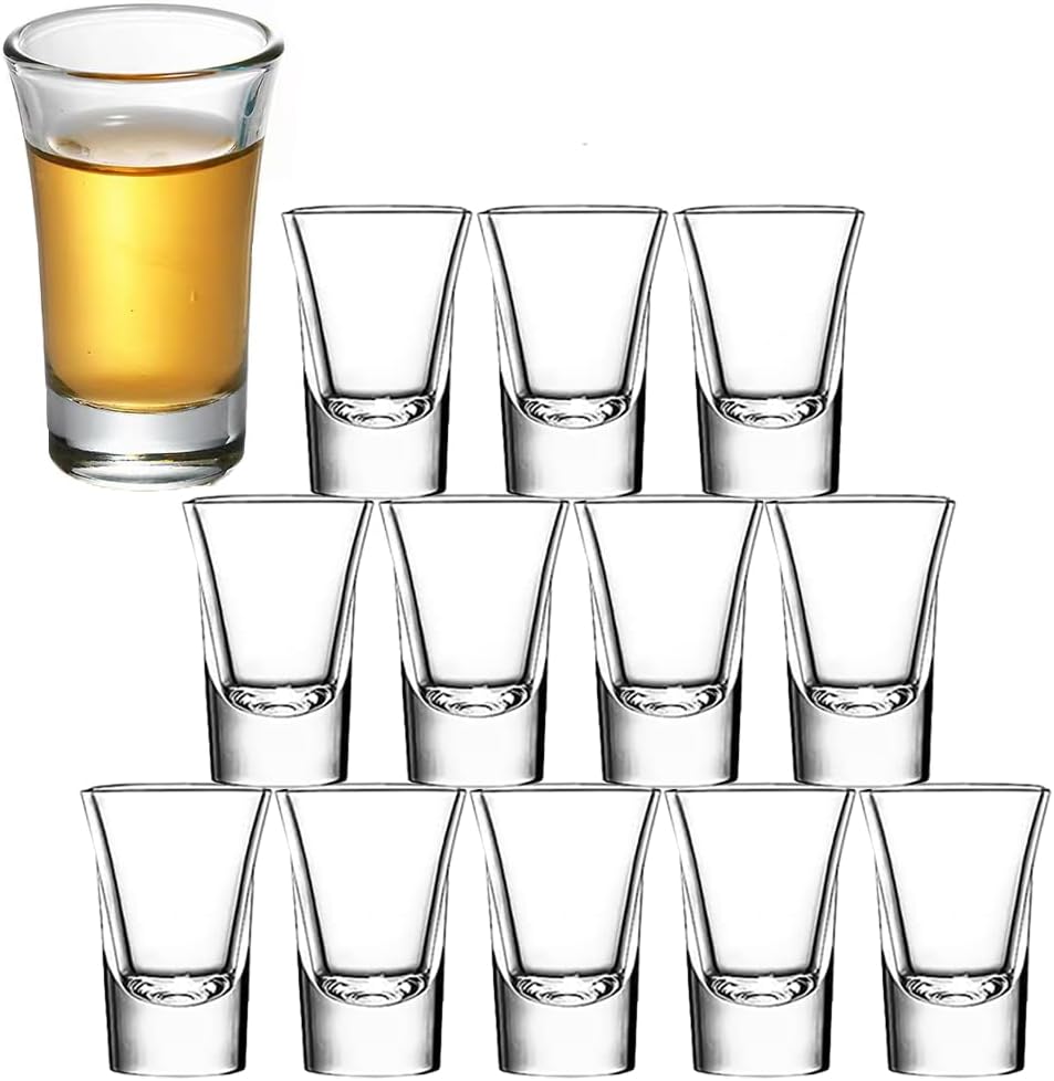 12個セット ショットグラス 15ml/30mlカップ ショットグラス クリア ヘビーベース ショットグラス ウイスキーウォッカ リキュール用 ジェーガーマイスター用 業務用 セット ホームパーティー 景品 居酒屋 ジンテキーラウイスキー 宴会