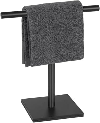 Towel Racks - 浴室用ハンドタオルホルダースタンド タオル掛け T型 ハンドタオルホルダースタンド スタンディング ステンレス タオル掛け スクエアベース タオルラック バスルーム/洗面台/化粧台用 ホテルや家庭