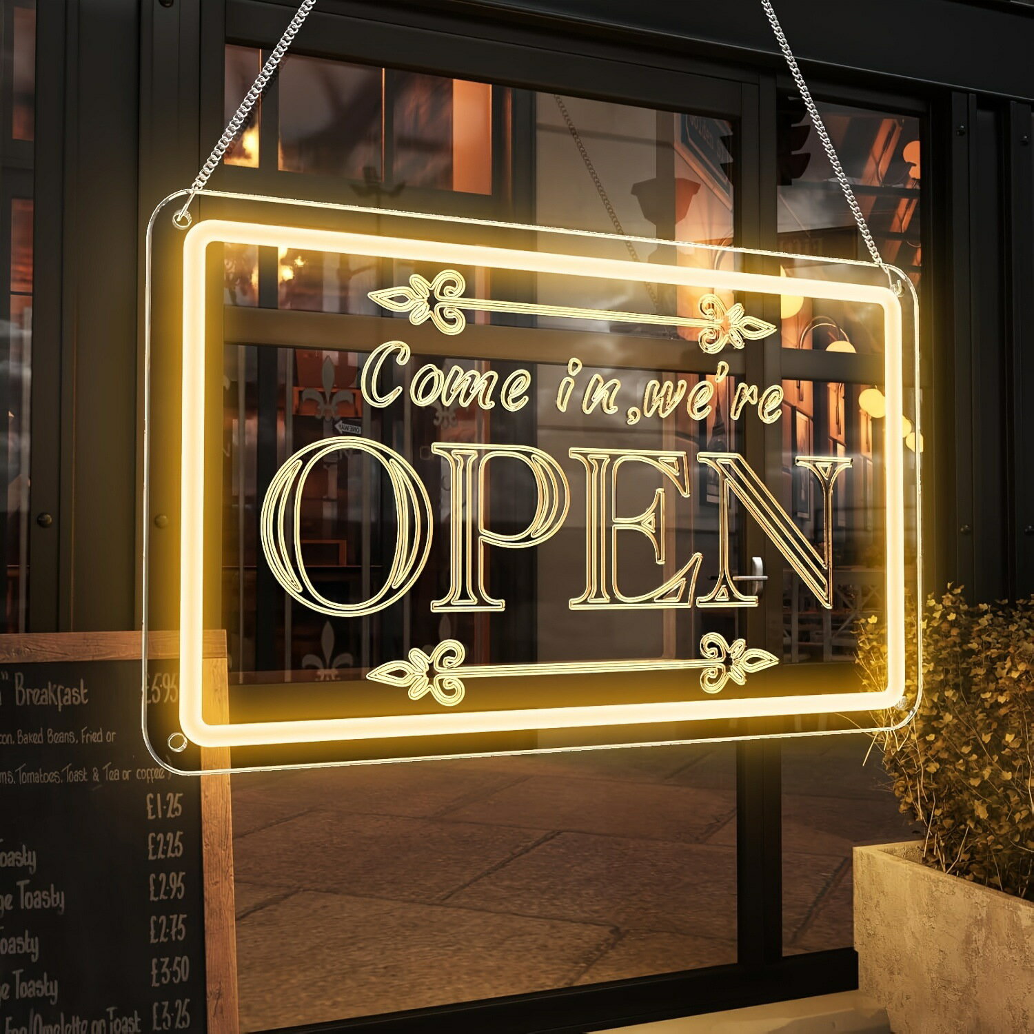 OPEN ネオンサインオープン LED ネオン看板 ネオンライト アクリル 洋食店ネオンラ...