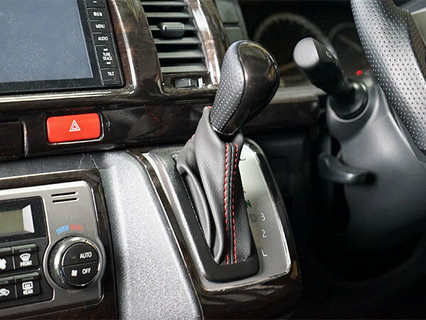 トヨタ ハイエース 200系 4型 4速AT用 シフトブーツ レッドステッチ H25.12～