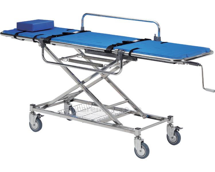 ステンレス製浴室用ストレッチャー　昇降式・担架固定型 / TY225ESS [日進医療]