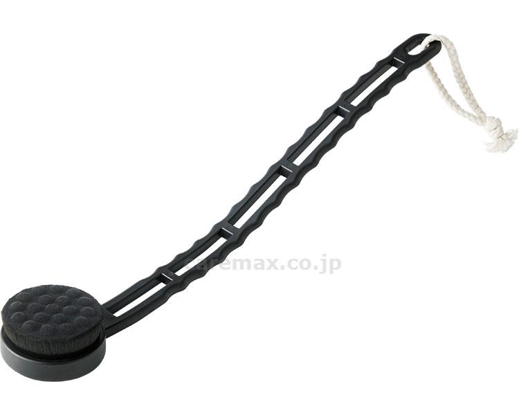 商品の仕様 ●サイズ／7×41.5×3.5cm（ヒモ含まず） ●重さ／140g ●材質／ハンドル：ABS樹脂、毛：ポリエステル ●生産国／中国 商品の説明 ・長いカーブで背中もらくらく洗えます。 ・濃密極細毛約70万本。 ・竹炭×銅の力で抗菌。 ・とろけるような極細毛で毛穴汚れスッキリ。
