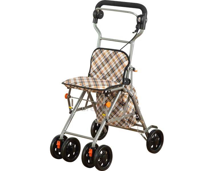 商品の仕様 ●サイズ／幅44×奥行52×高さ83cm、折りたたみ時：奥行27×高さ63cm、ハンドル内幅：35cm ●重さ／3.6kg ●材質／アルミニウム、ナイロン、PP、PVC、ウレタン ●積載荷重／2kg ●最大使用者体重／80kg ●標準機能／折りたたみ、3WAYキャスター（360°、左右45°、固定）、手元ブレーキ、座面 商品の説明 ・コンパクトなのに座椅子付き！「安心」「便利」な大人気シルバーカー。 ・座椅子付き：お出かけやお買い物時の休憩に！ ・収納付き：重たいペットボトルも収納できて持ち運び楽々です。 ・軽量＆コンパクト：軽量でコンパクトに折りたたみできるので収納も邪魔になりません。