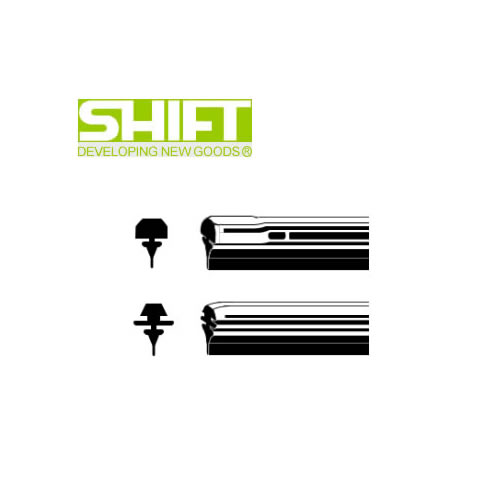 SHIFT シフト GT-500C 純正ワイパー用替えゴム(グラファイト・金具無し) GT-Cタイプ 幅7.4mm 長さ500mm 業務用10本入り 【NF】
