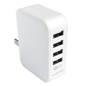 カシムラ AC充電器 4.8A USB4P 自動識別 WH AJ-598