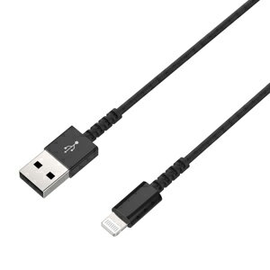 極細&高耐久 カシムラ USB充電&同期ケーブル USB-A Lightning 50cm 黒