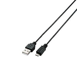 ☆エレコム USB2.0ケーブル/A-microBタイプ/スリム/2m/ブラック U2C-AMBX20BKX5