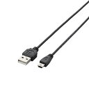 ☆【5個セット】エレコム USB2.0ケーブル/A-miniBタイプ/極細/1m/ブラック U2C-MXN10BKX5