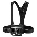 ☆エレコム GoPro HERO9/8/7/6/5/MAX用 マウント チェスト型 ハンズフリー撮影 クイックリリースバックルマウント ハーネス 着脱簡単 ブラ...
